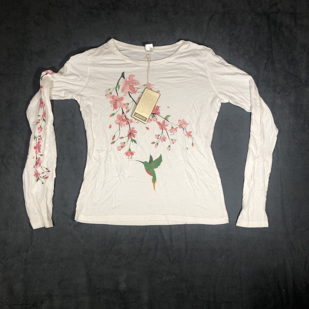 ONNO wildlife Federation Women's Long Sleeve Medium Hummingbird Shirt NWT